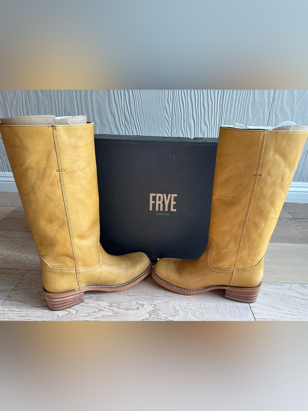 NEW FRYE Campus 14L Boots in Banana Sz: 9 Genuine Leather Tall Boots $498 - Picture 13 of 16